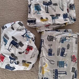 Pottery Barn Kids Construction Trucks twin Sheet, Duvet, pillow cases